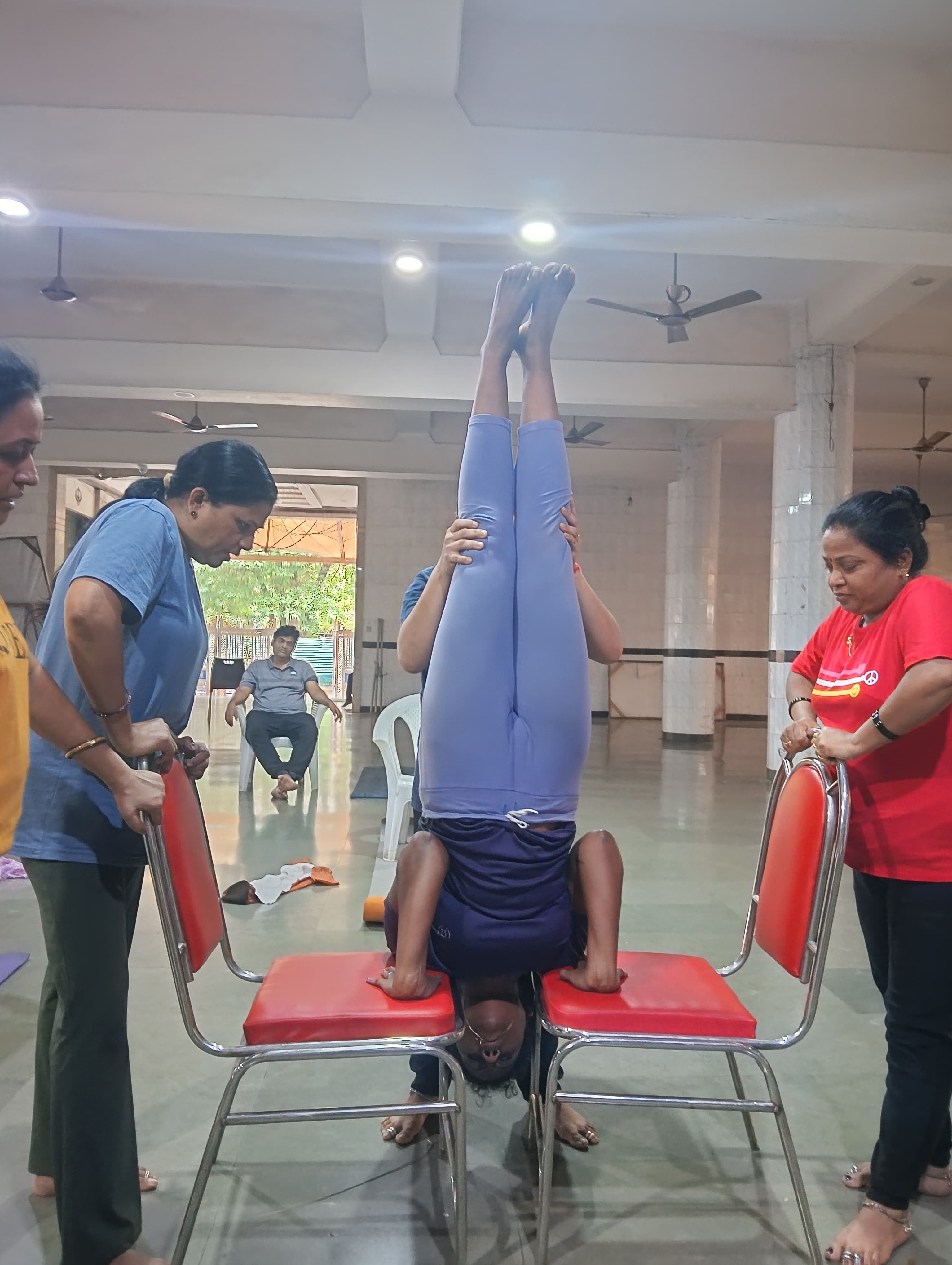 Assisted Headstand Practice